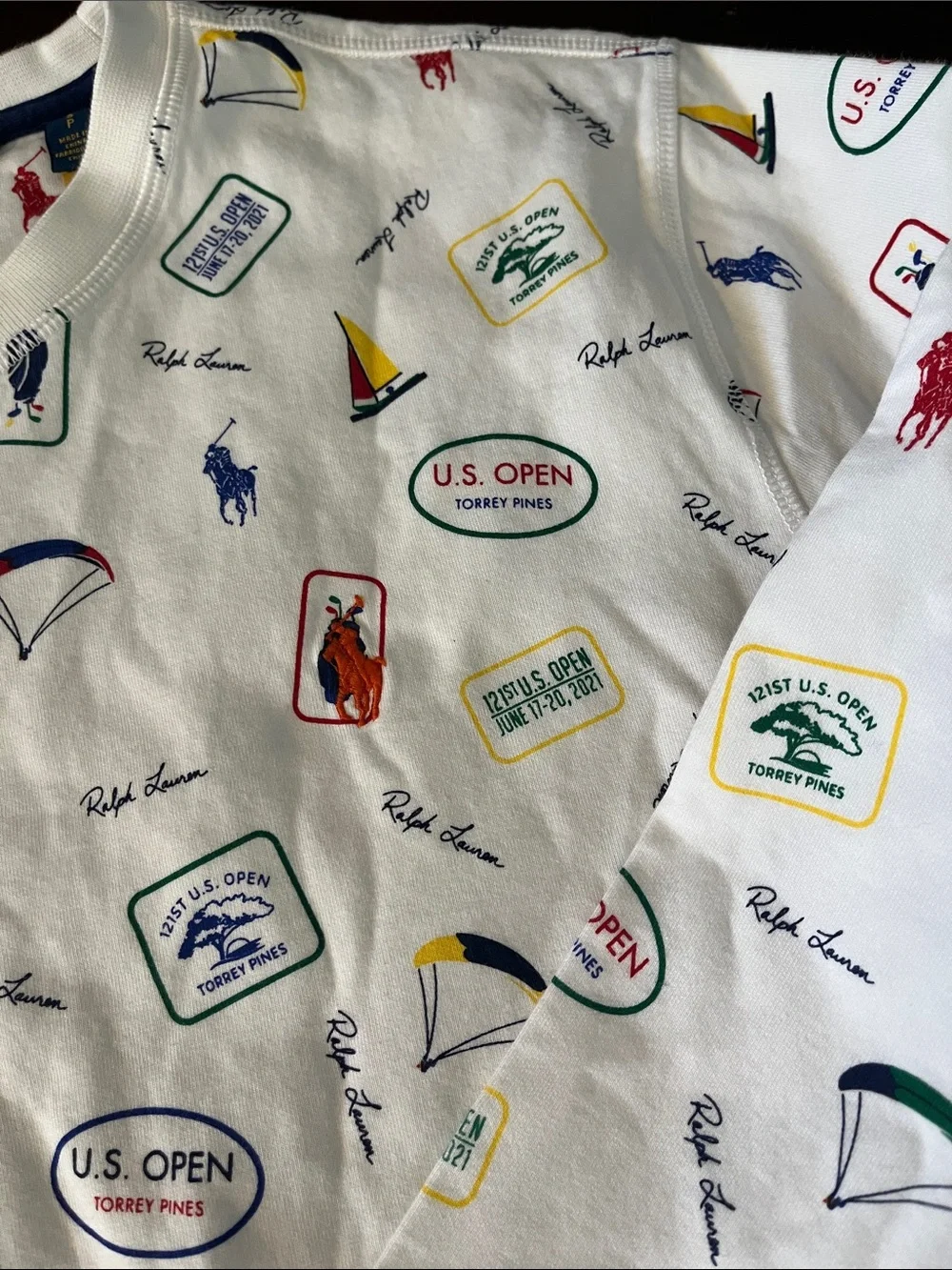 Polo by Ralph Lauren White Crewneck with Multicolor Nautical Prints